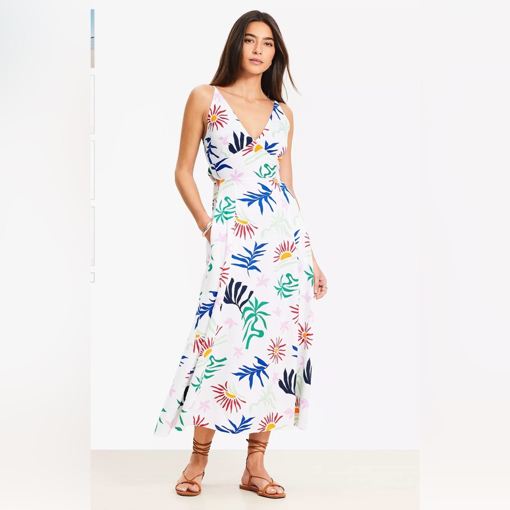 LOFT Beach NWT Cutout Midi Pocket Dress Size 12